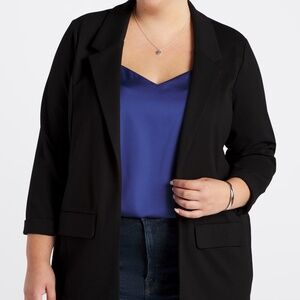 Liverpool Princess Darts Boyfriend Blazer, Black, Size 3X